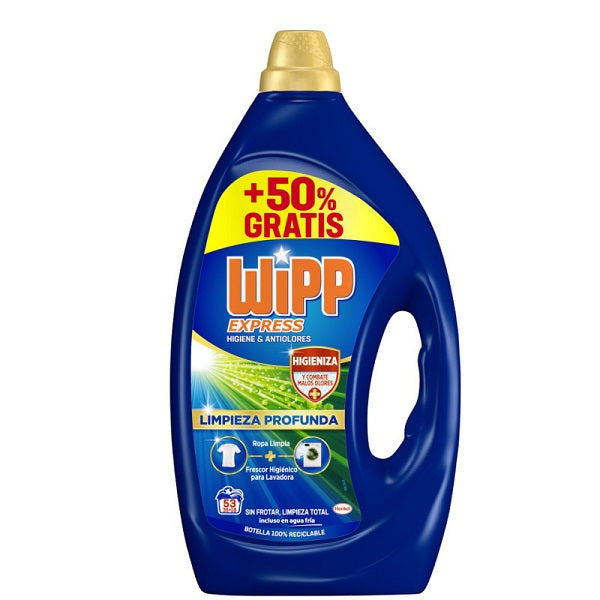 DETERGENTE WIPP EXPRESS 35+18D 2.38L AZUL CAJA 4 UND.