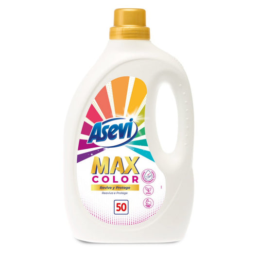 DETERGENTE LIQUIDO ASEVI MAXIMO COLOR 2.5L. 50 DOSIS