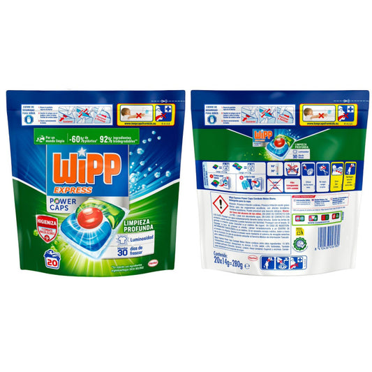 WIPP EXPRES DETERGENTE POWER 20 CAPSULAS CAJA 6